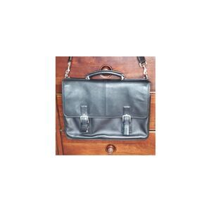 COACH Thompson 6455 Men's Leather Briefcase,Shoulder Messenger Bag Black